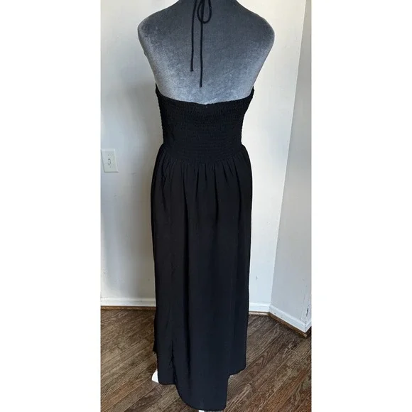 Maxi Dress M Romantic Whimsigoth Boho Dark Fairy Grunge Witchy Convertible Flowy - Picture 4 of 15